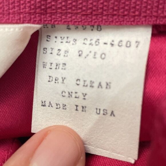 Vtg‎ Magenta 80s Prom Dress Formal JCPenney Bridesmaid Lace Puff Sleeve 9/10 - Picture 6 of 9